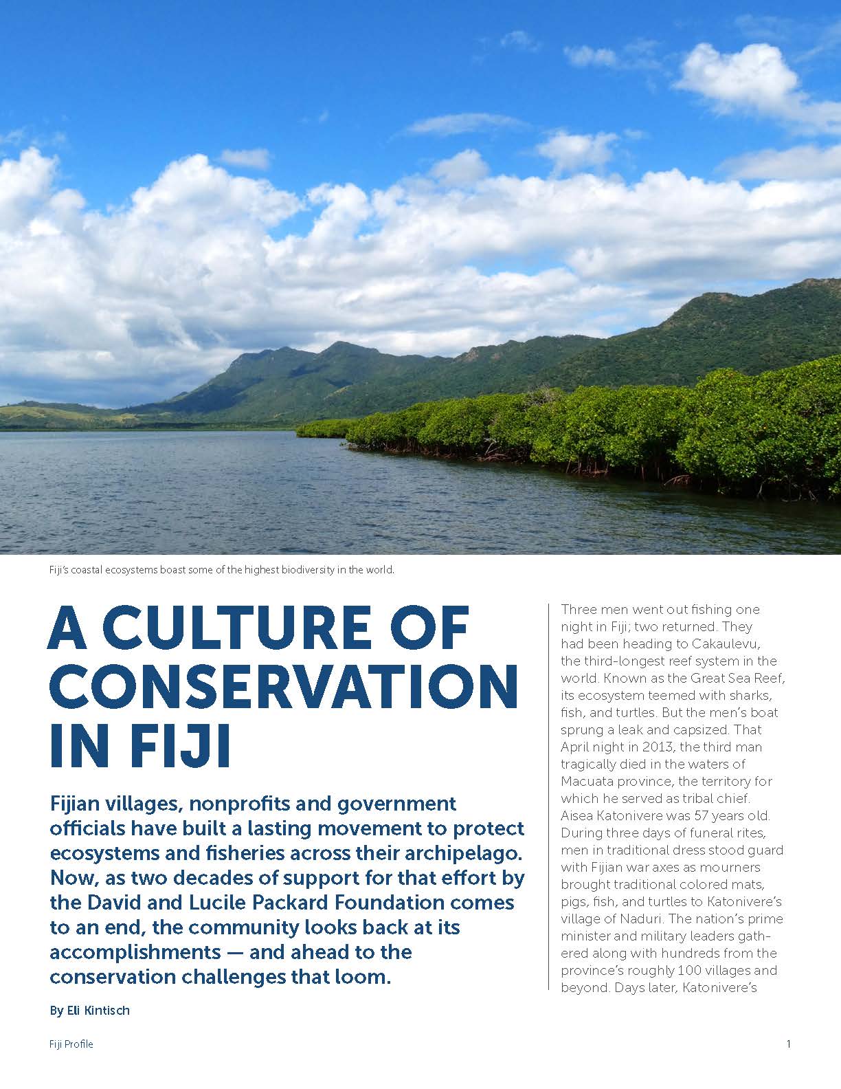 A Culture of Conservation in Fiji The David and Lucile Packard Foundation