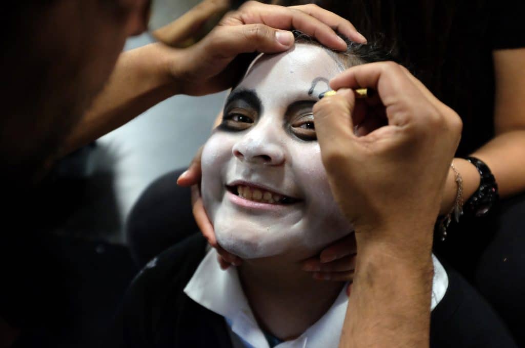 Artists Ink theater mentee Daniela Razo has her skeleton makeup done before participating in Journey Through Mictlan, a unique Day of the Dead event on November 3rd, 2016. A collaboration between Teatro Campesino, Baktun 12 and Artists Ink, the evening included a live performance which moved through the streets of east Salinas.
Salinas Youth Initiative: Artists Ink
United States, California, Monterey County, Salinas, Monterey, Jay Dunn, The Packard Foundation, Artists Ink, photographer, freelance, photography, multimedia, video, social justice, social services, photojournalism, www.jaydunn.org, jay@jaydunn.com