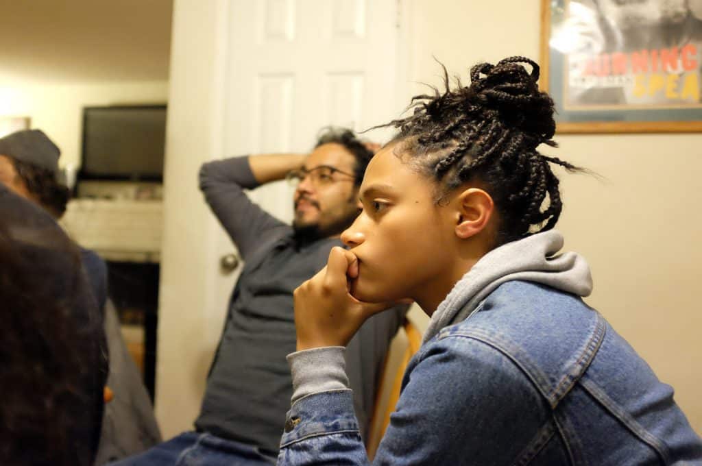 Alba Roland, right, of Artists Ink listens intently as the group writes pieces of what will become the Salinas Movement Project.
Salinas Youth Initiative: Artists Ink
United States, California, Monterey County, Salinas, Monterey, Jay Dunn, The Packard Foundation, Artists Ink, photographer, freelance, photography, multimedia, video, social justice, social services, photojournalism, www.jaydunn.org, jay@jaydunn.com