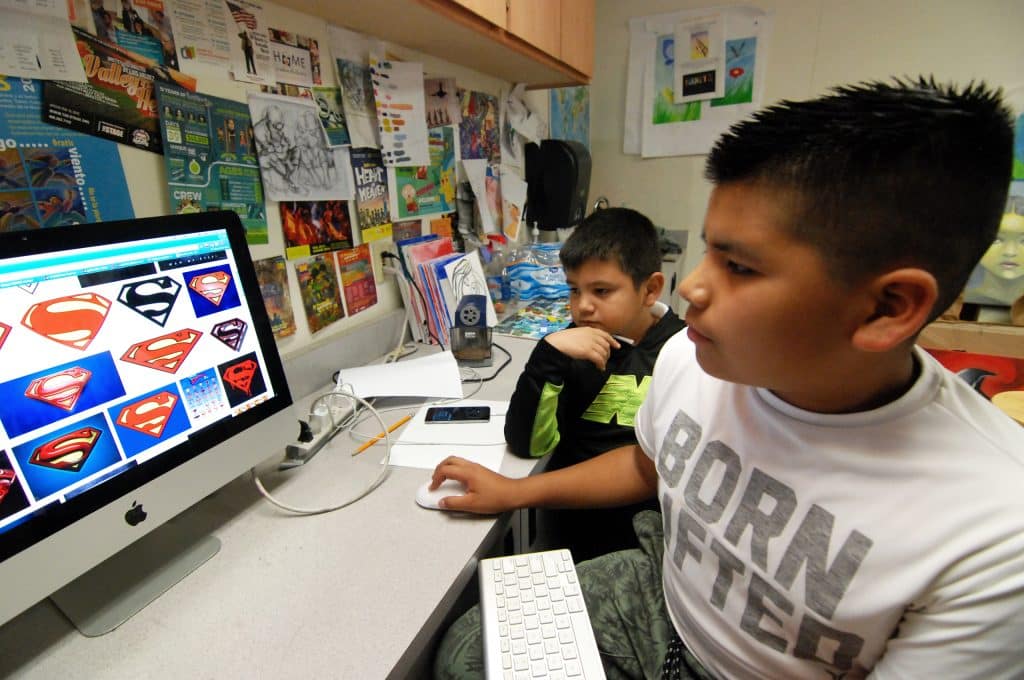 Kids like Victor Hernandez, right, and Angel Alvarez have a free hand in choosing their art projects. they are attending a free Hijos del Sol workshop at the Migrant Activities Center in east Salinas.
Salinas Youth Initiative: Hijos del Sol
United States, California, Monterey County, Salinas, Monterey, Jay Dunn, The Packard Foundation, Hijos del Sol, photographer, freelance, photography, multimedia, video, social justice, social services, photojournalism, www.jaydunn.org, jay@jaydunn.com