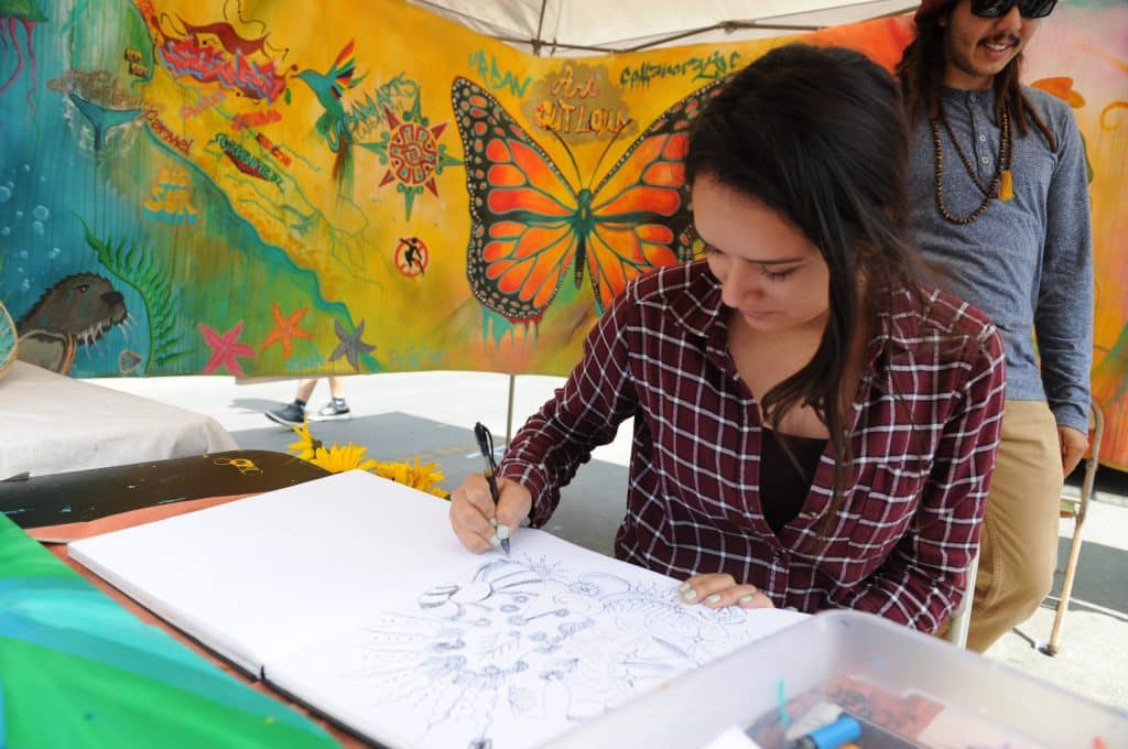 Artists Diana Renteria and Luis Rodriguez of Urban Arts Collaborative at their booth during the 2016 Ciclovia event in east Salinas. UAC is a constant presence at community events and celebrations.
Salinas Youth Initiative: Urban Arts Collaborative
United States, California, Monterey County, Salinas, Monterey, Jay Dunn, The Packard Foundation, Urban Arts Collaborative, photographer, freelance, photography, multimedia, video, social justice, social services, photojournalism, www.jaydunn.org, jay@jaydunn.com